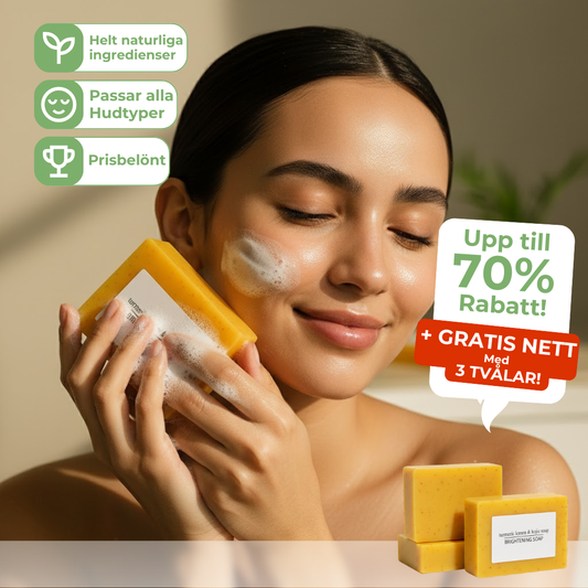 Tvål med gurkmeja, citron och kojinsyra