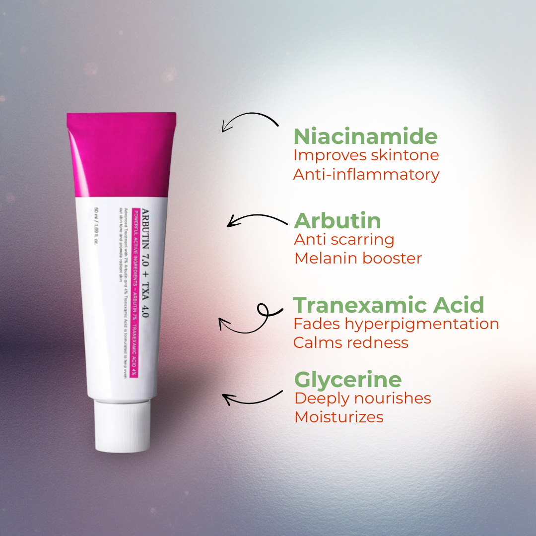 Arbutin 7% + Tranexamic Acid 4% Cream